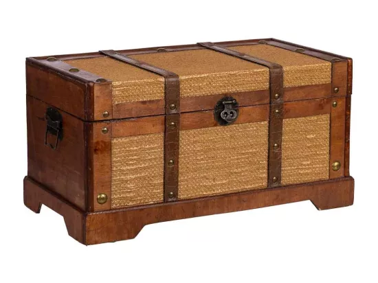 Coffre en bois marron 43x23x22