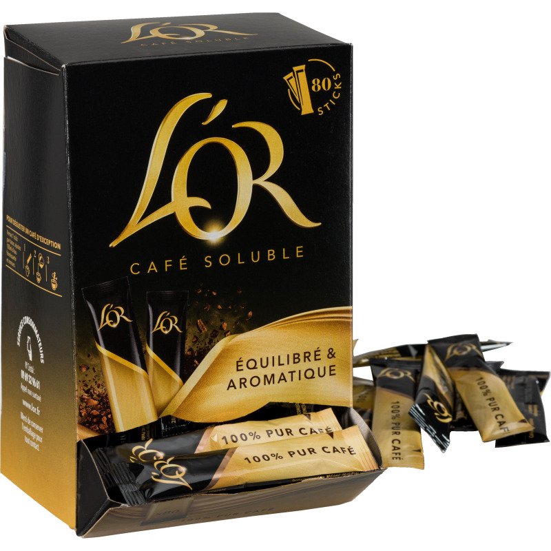 Sticks de café soluble L'Or Classique - Boîte distributrice de 80