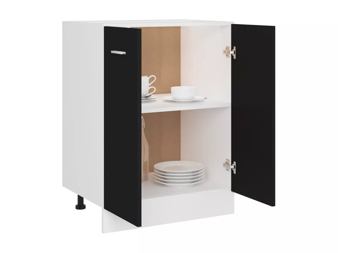 Armoire de plancher Noir 60x46x81,5 cm Bois d'ingénierie