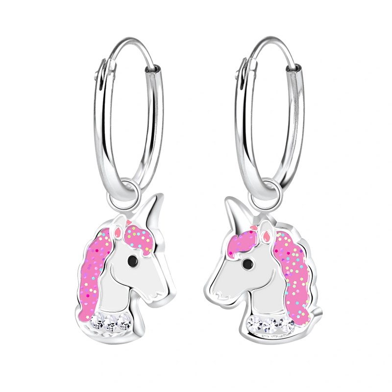 Boucles d'oreilles enfant Licorne en argent 925