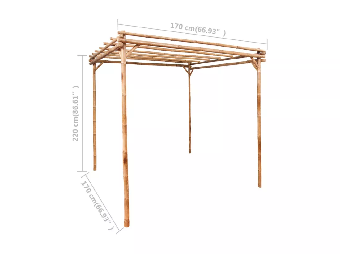 Pergola Bambou 170x170x220 cm