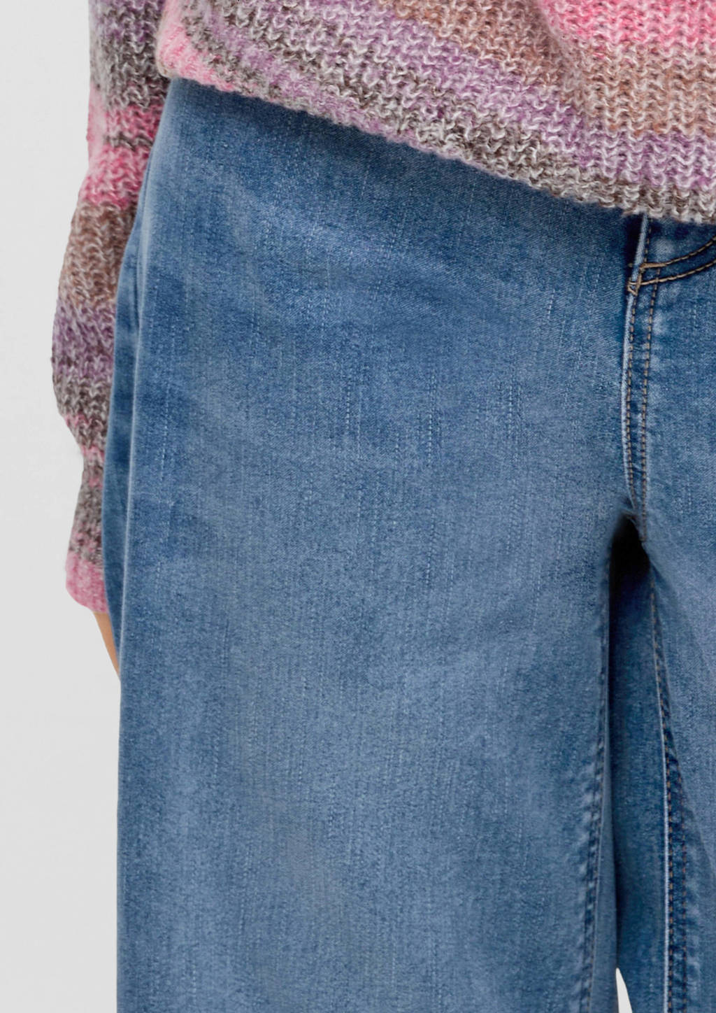 s.Oliver wide leg high waist jeans medium blue denim