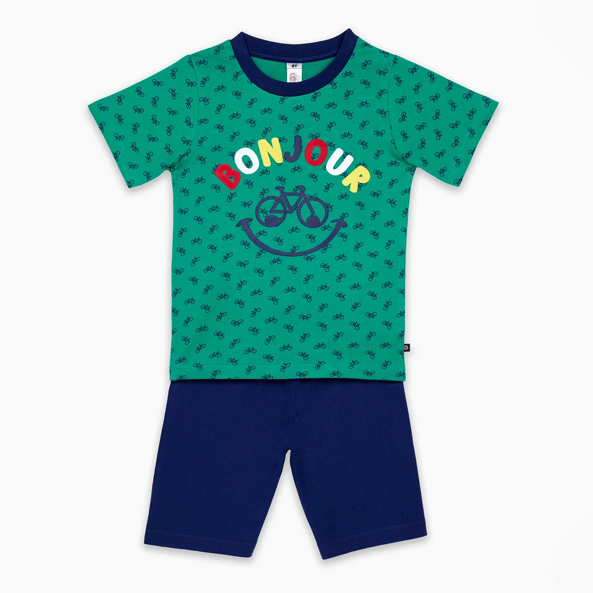 Pyjashort garçon VELO vert/marine