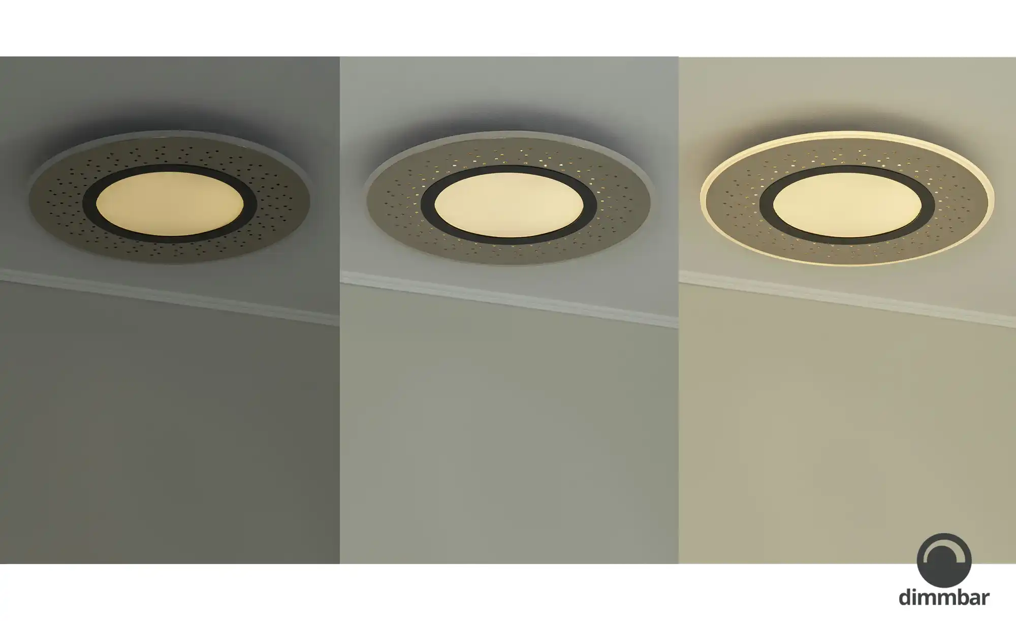 Trio LED-Deckenleuchte , Nickel matt mit Fernbedienung