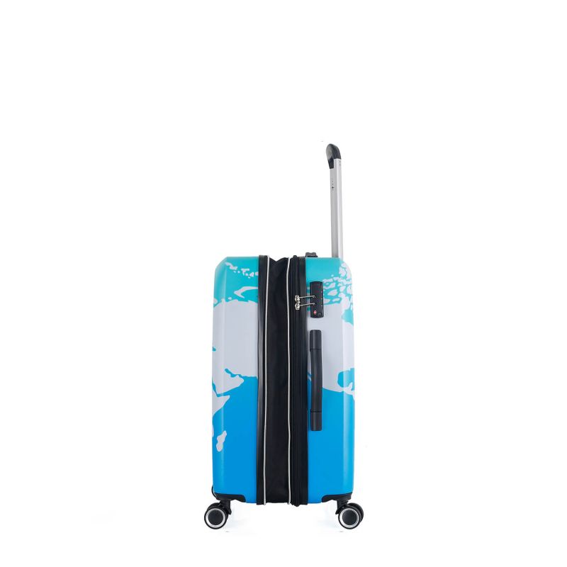 Valise cabine rigide 381 Extensible 55 cm Map Vert/bleu