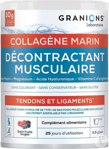 Granions Décontractant Musculaire Collagène Marin Muscles/Articulations Poudre Fruits Rouges 288g