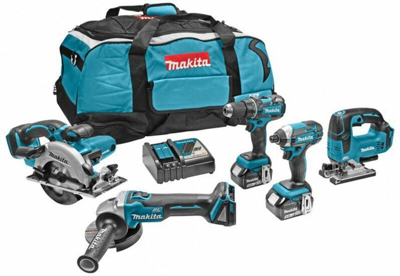 Makita DLX5020T - 18V Li-Ion Accu 5-delige Combiset - 2x 5,0Ah Accu - In Tas