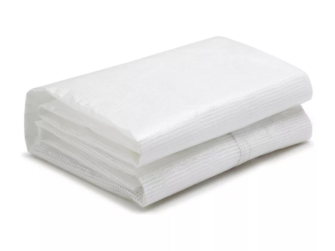 Couverture de rechange pour serre tunnel avec porte 9 m² - L200 x l450 x H200 cm - Blanc - ALOCASIA