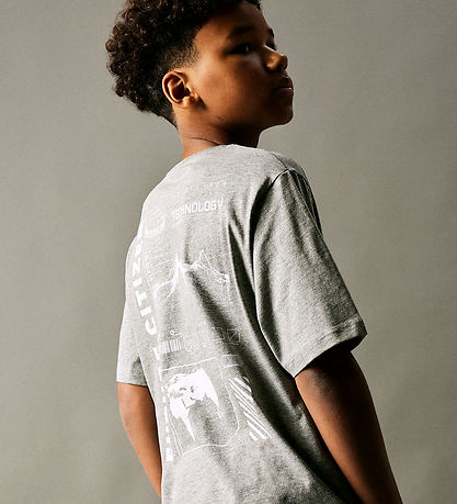 Name It T-Shirt - NkmOvan - Grey Melange m. Print