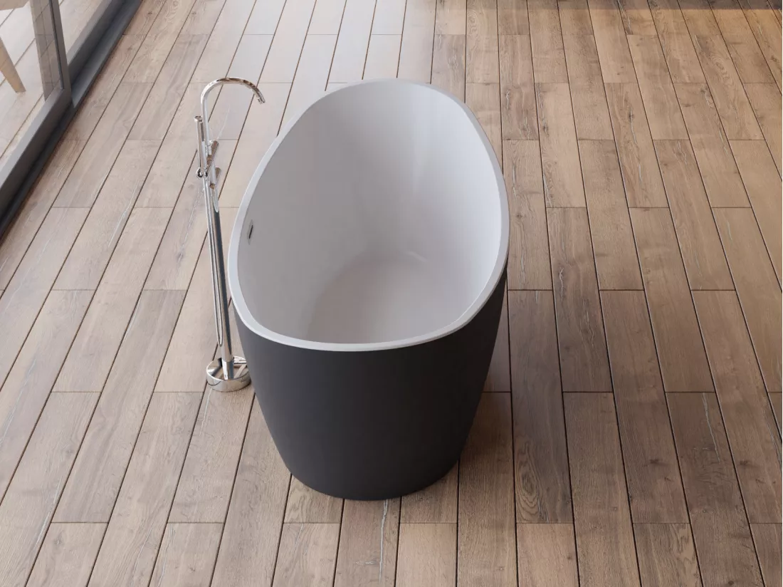 Baignoire îlot ovale NEROON 2.0 NOIRE L. 170 x l. 80 cm, by SPALINA