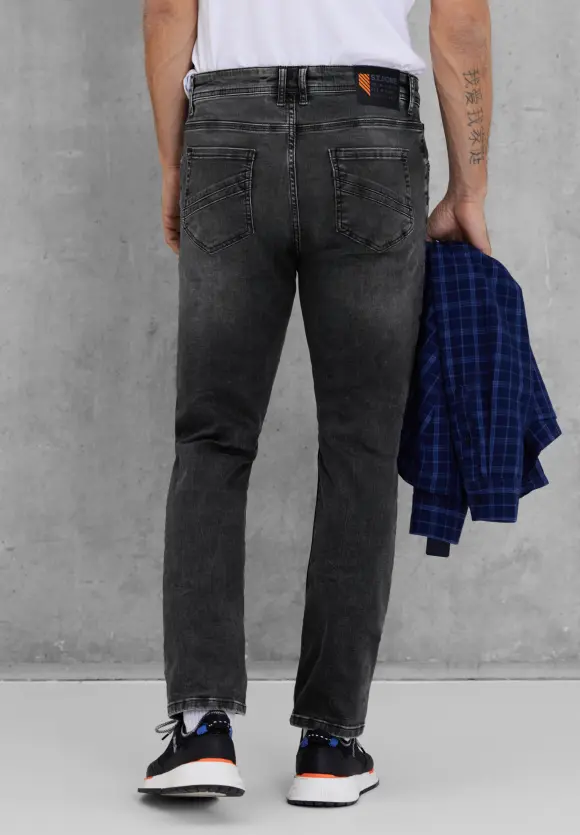 Regular Fit Jeans - black heavy random wash
