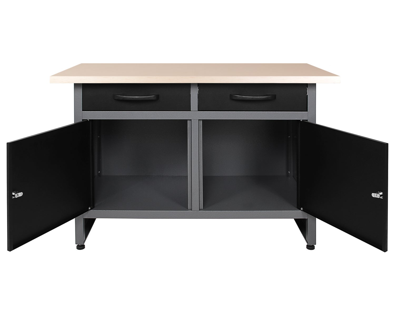Ondis24 Werner metalen werkbank, 120 cm, 2 laden, 2 deuren