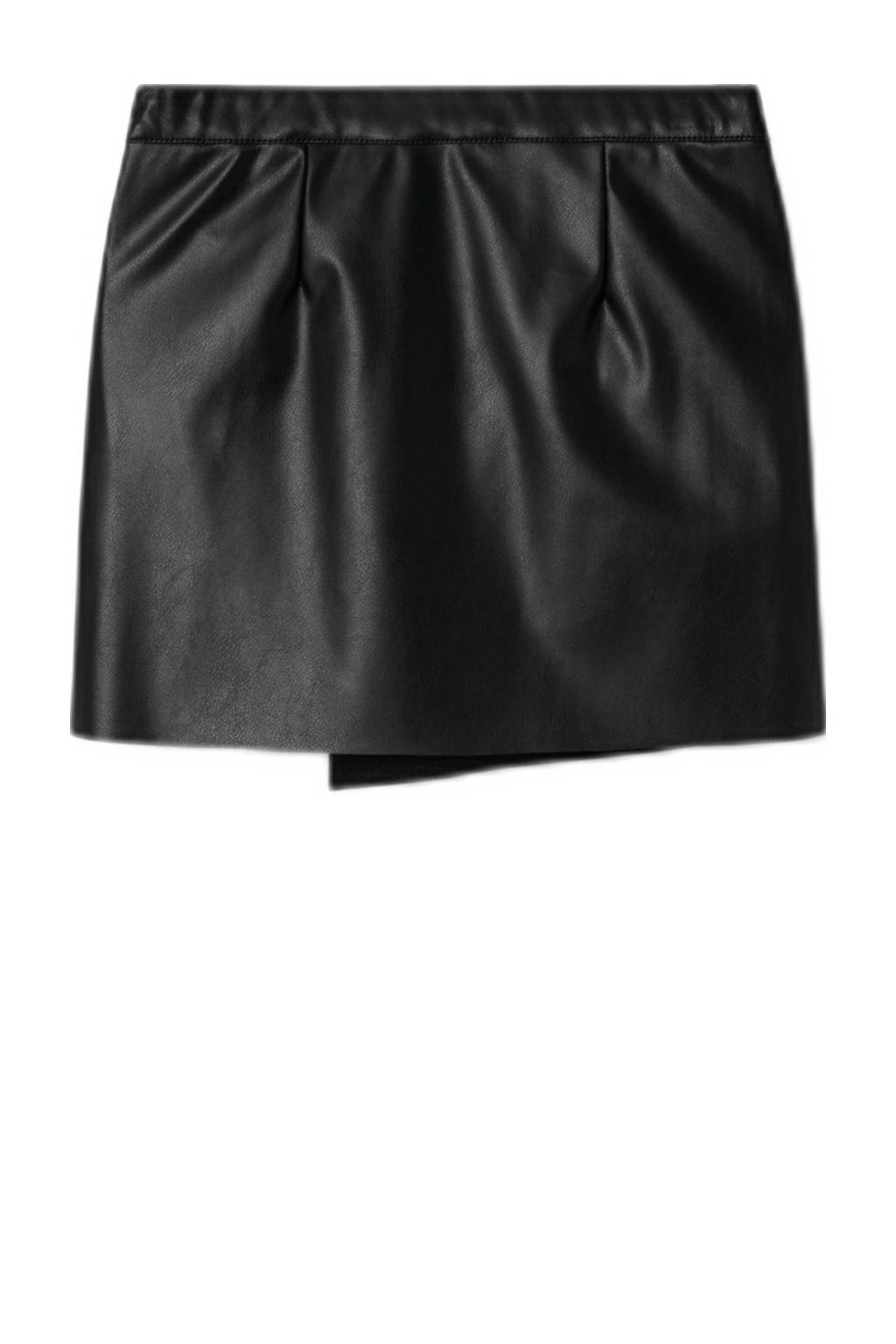 NAME IT imitatieleer imitatieleren rok zwart