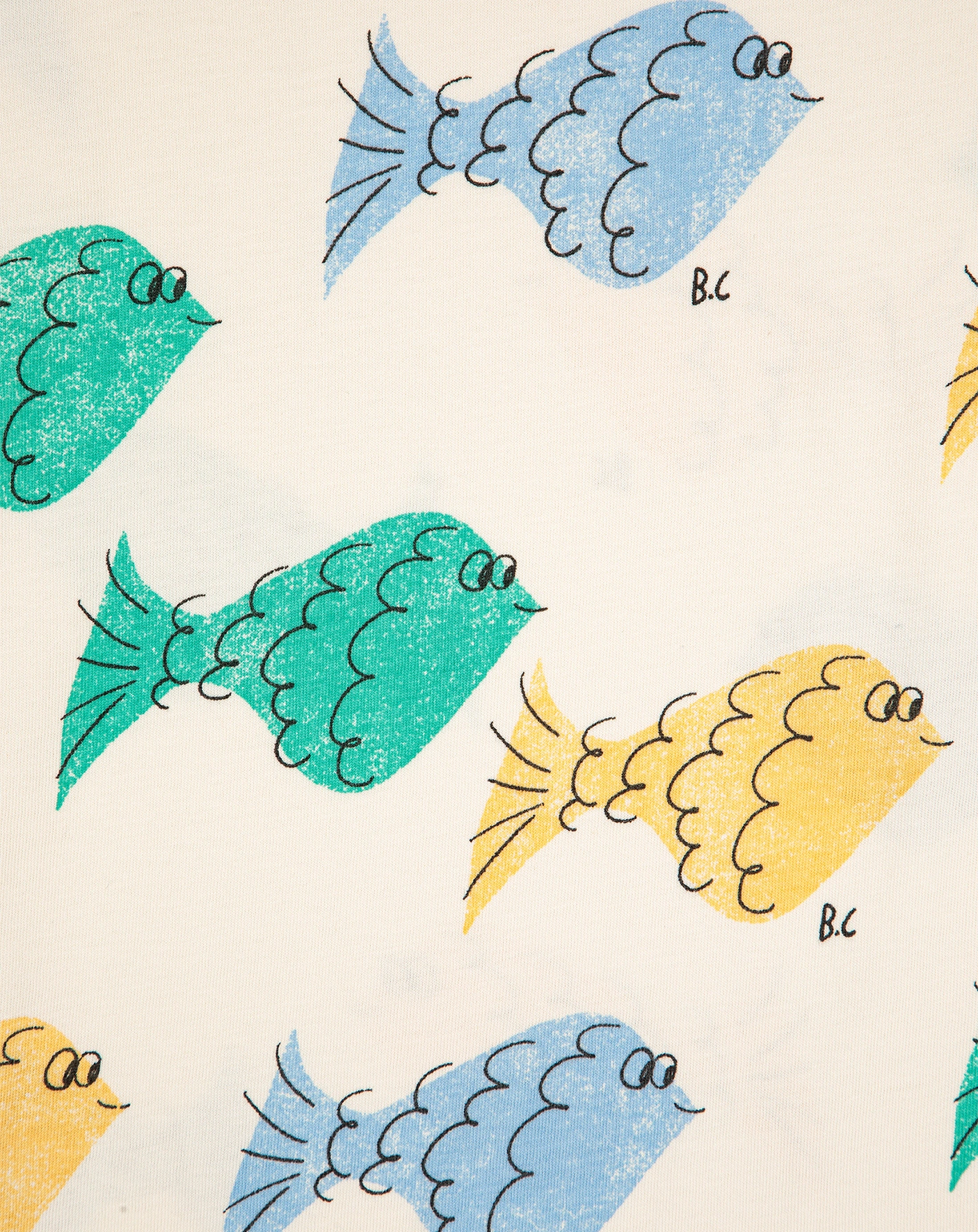 T-Shirt FISH ALL OVER in white
