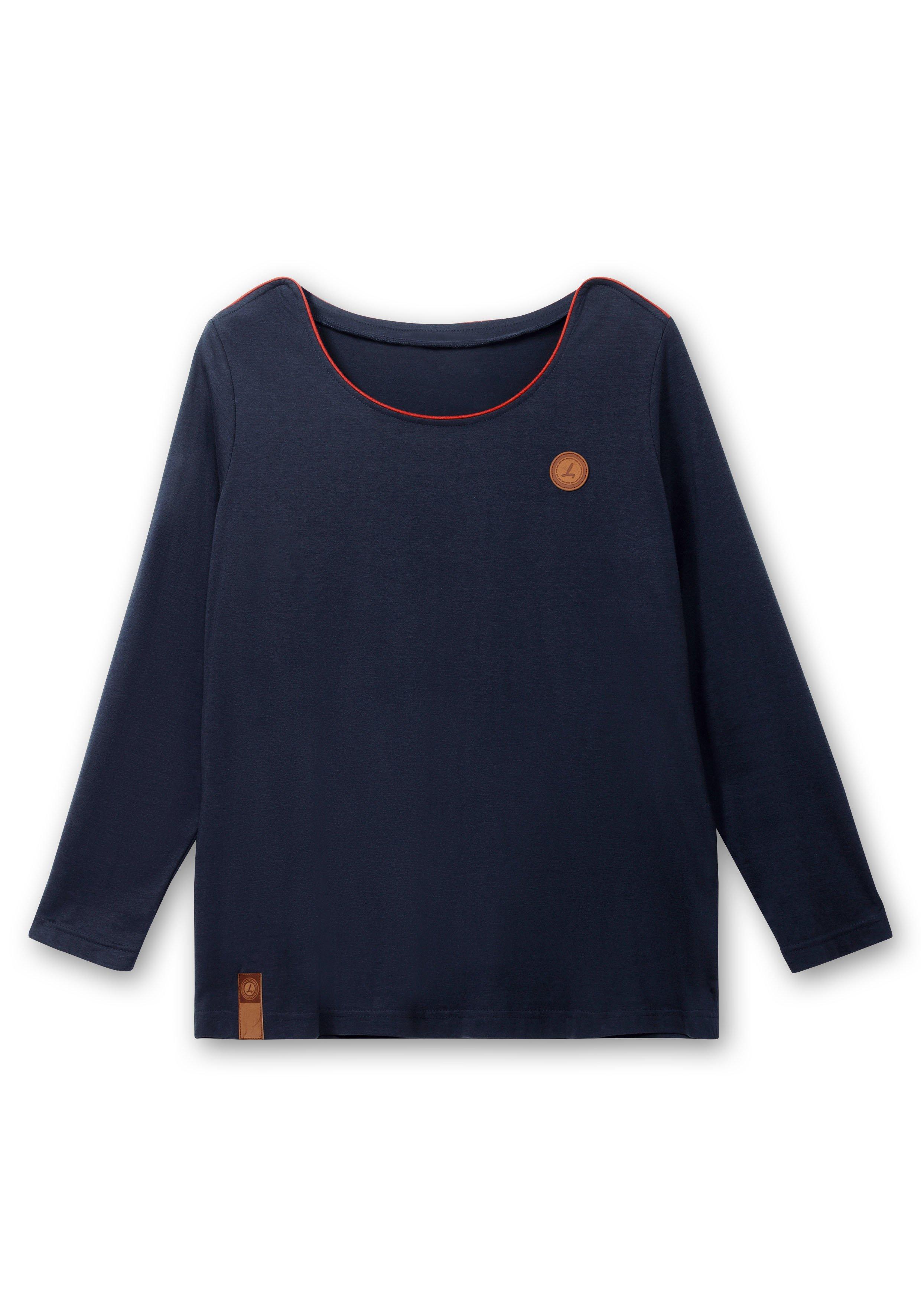 Langarmshirt mit Kontrastpaspeln