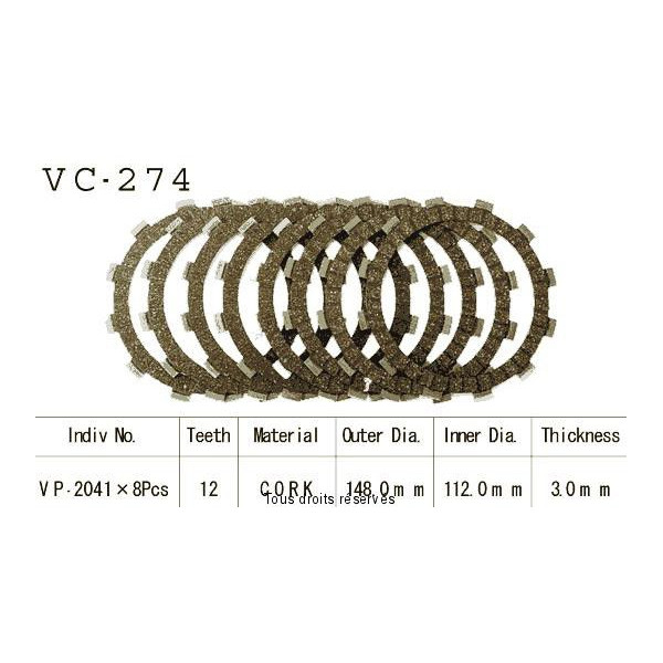 Kyoto - Disques garnis d'embrayage VC274