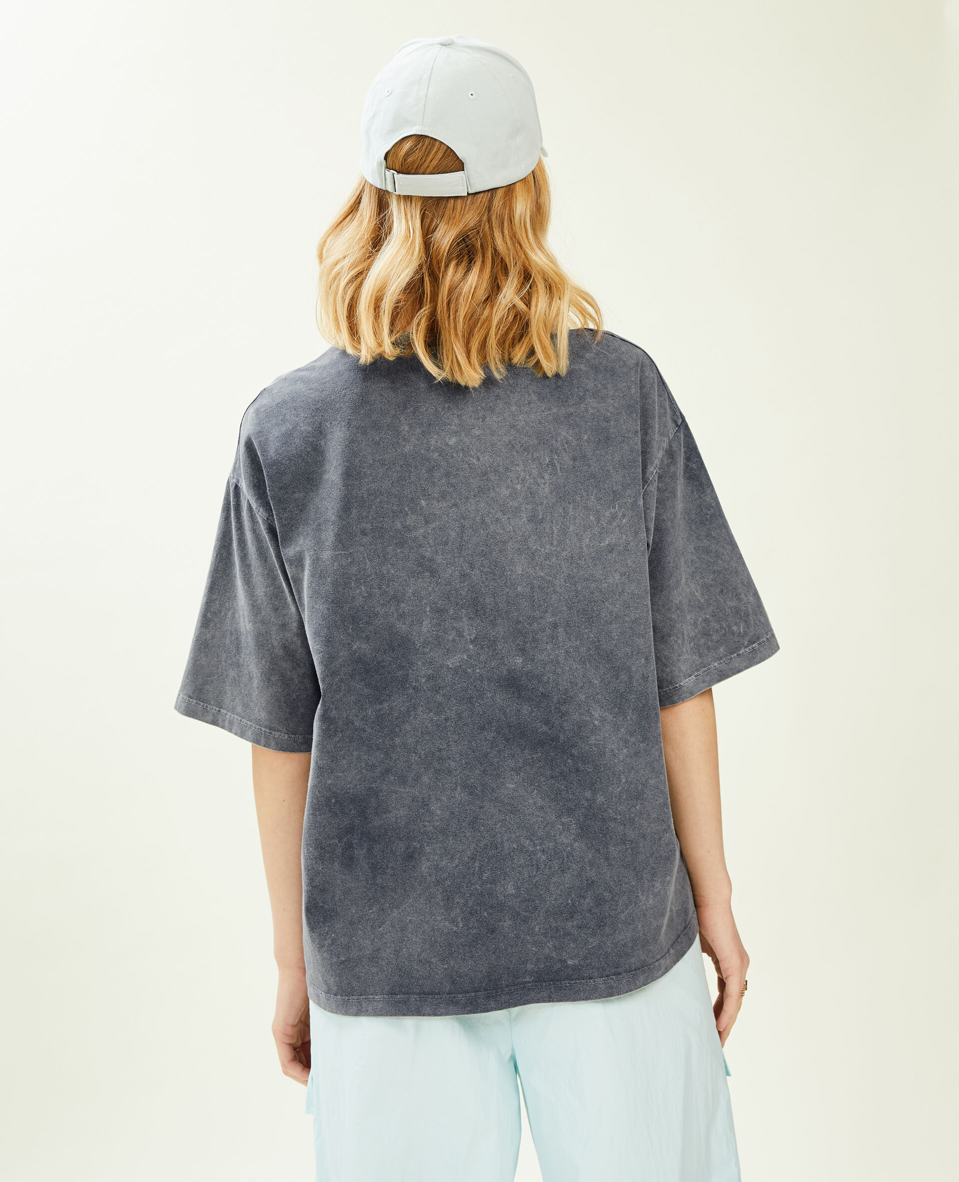 T-shirt oversize avec imprimé - Bleu clair