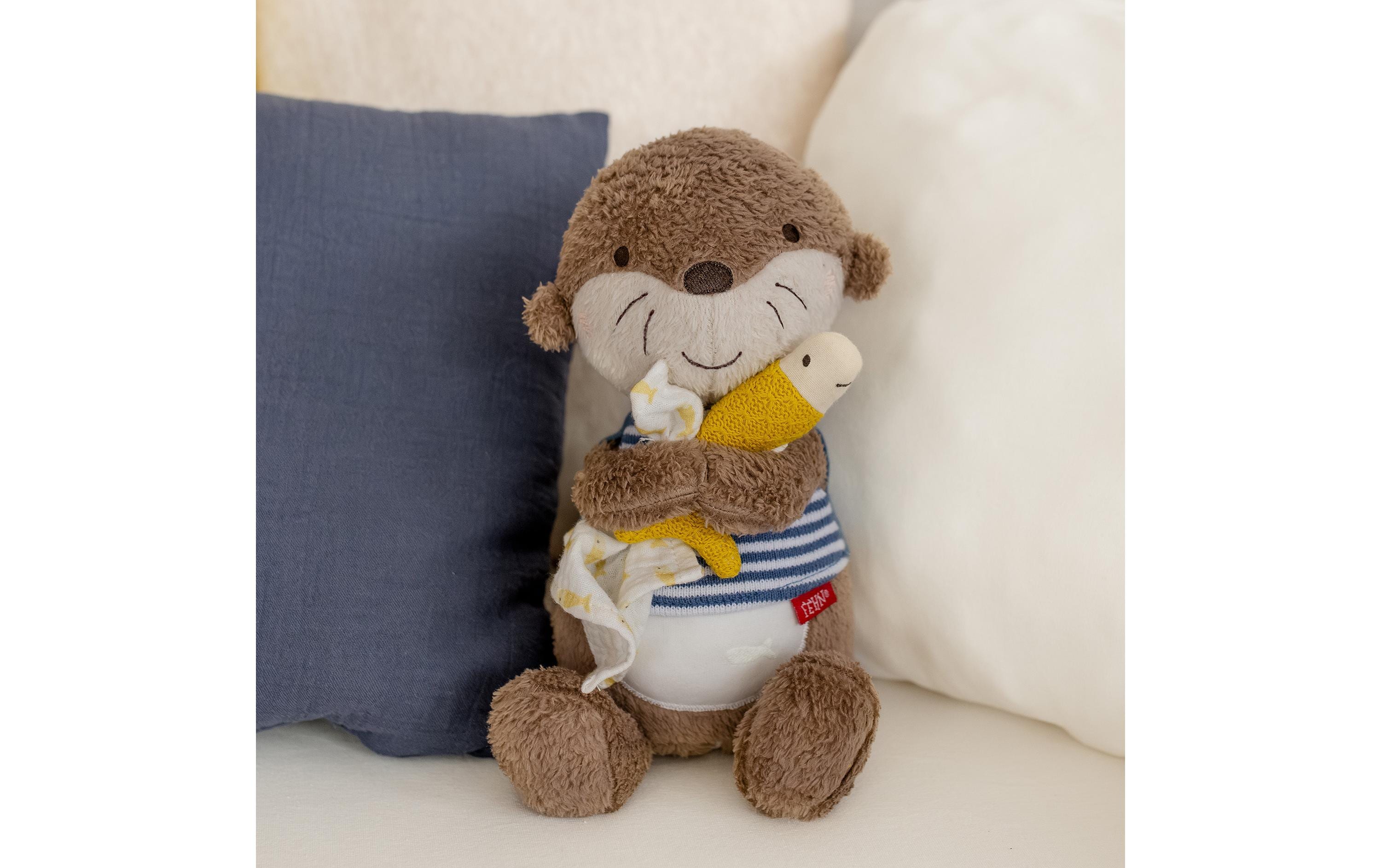 Nachtlicht OtterSchlummerlicht, Einschlafhilfe und Kuscheltier mit Glow-in-the-dark Bestickung