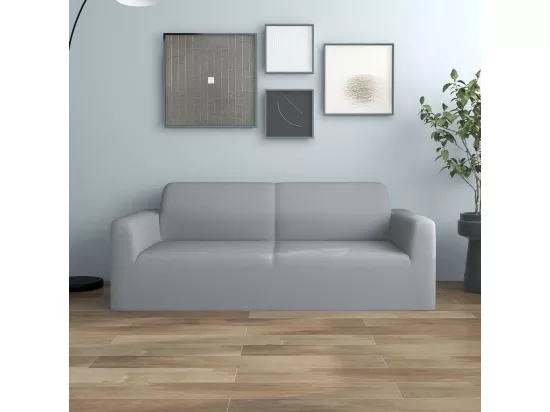 Housse extensible de canapé 2 places Gris Jersey de polyester