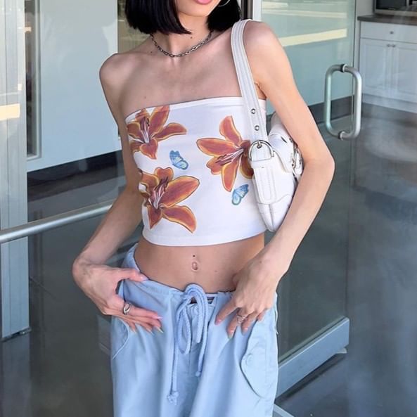 Sugarcoat - Crop top met bloemenprint