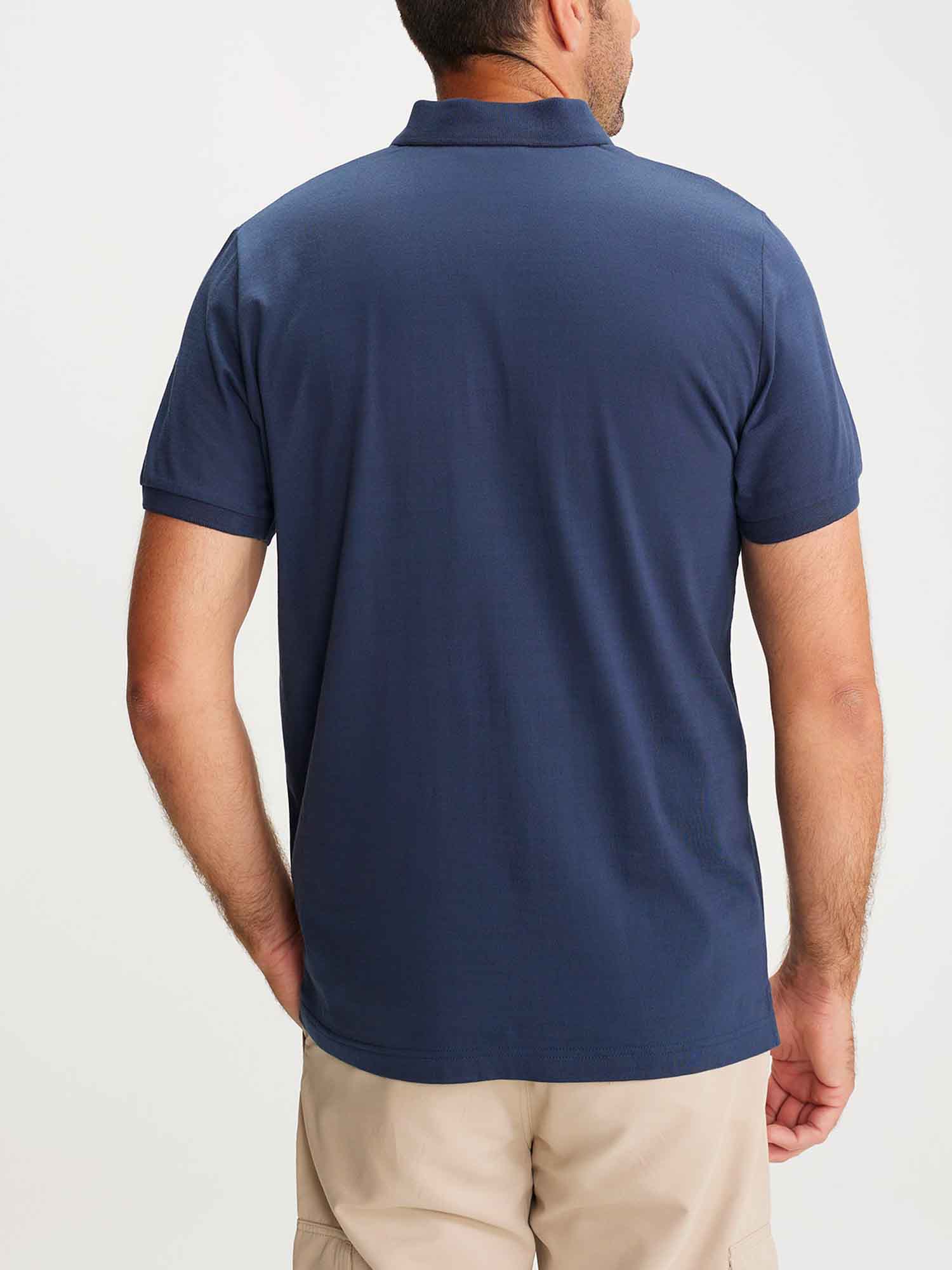 Polo Homme A Rayures Coton Marine