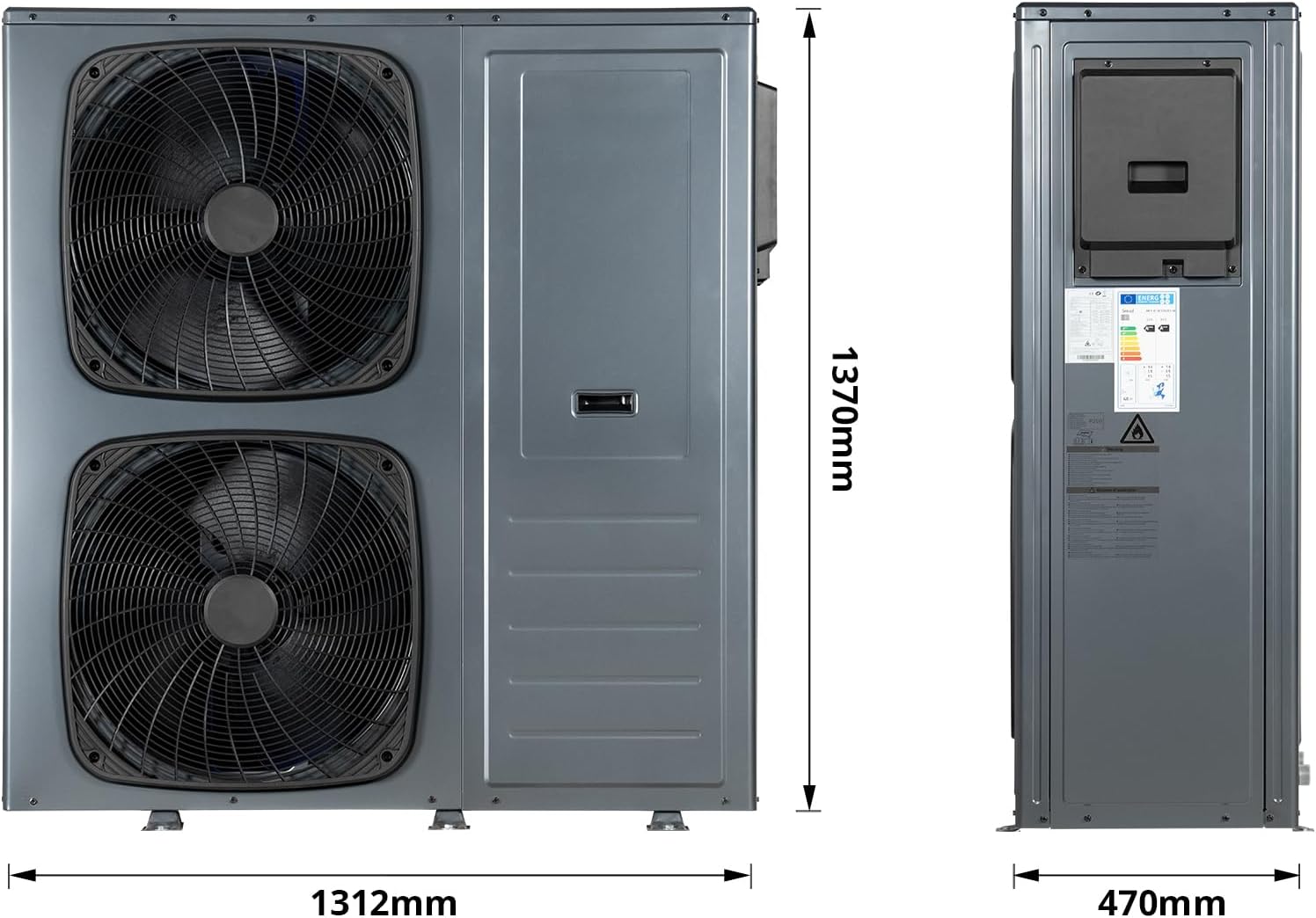 SMETA 14kW Monoblock Wärmepumpe - Luft Wärmepumpe Wasser, 3-in-1 Heizen Kühlen 75°C Warmwasser, R290, Intelligente Abtauung Frostschutz, Doppelventilatoren, WiFi, A+++, Einphasig & Förderfähig