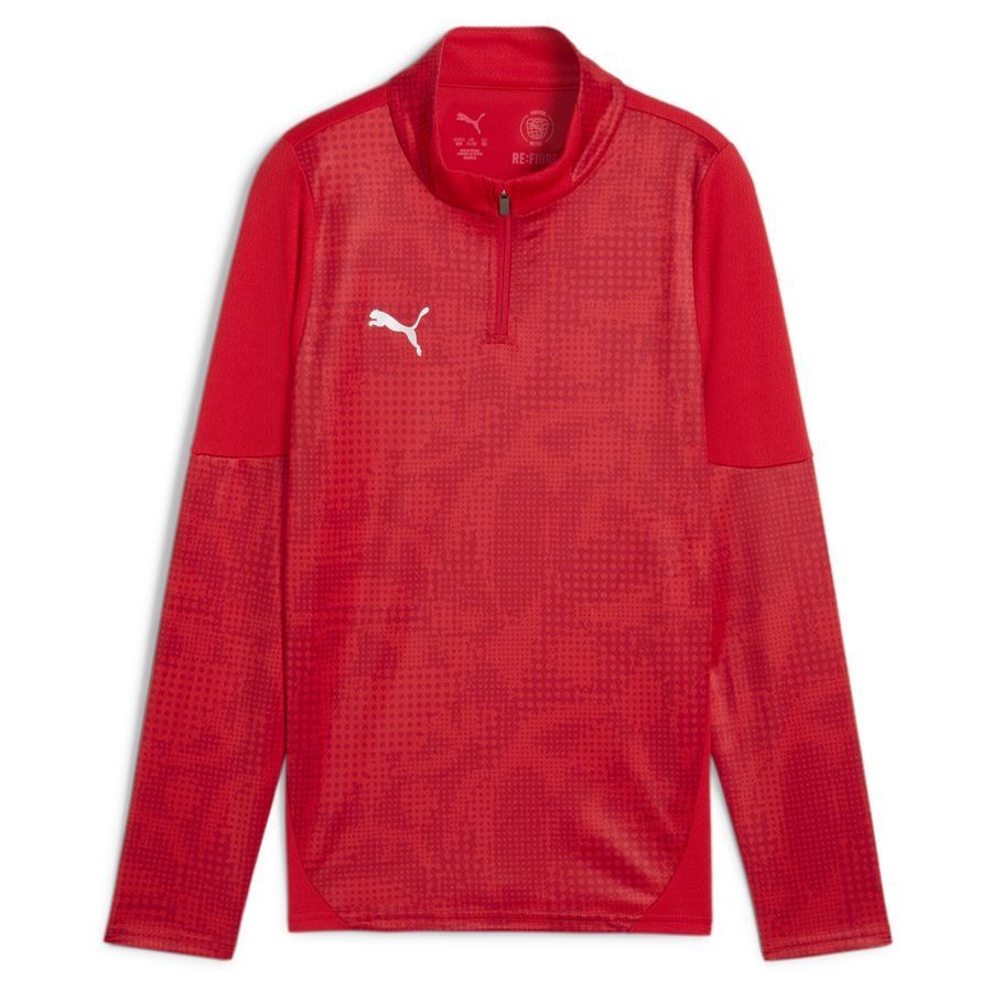 PUMA Maillot d'Entraînement teamCUP Fermeture Éclair 1/4 - Rouge/Argenté Enfant