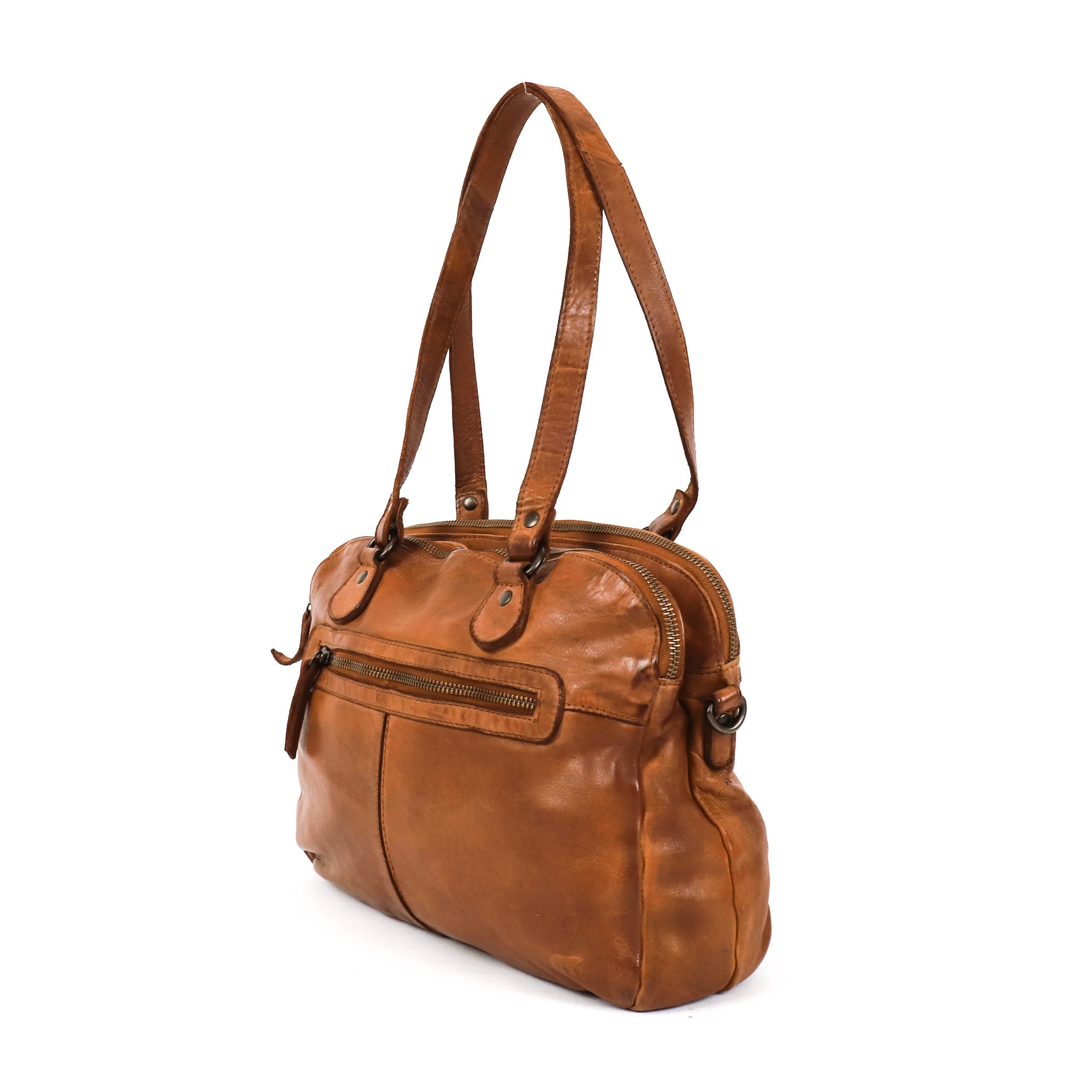 Hand-/schoudertas 'Lieke' cognac Cognac