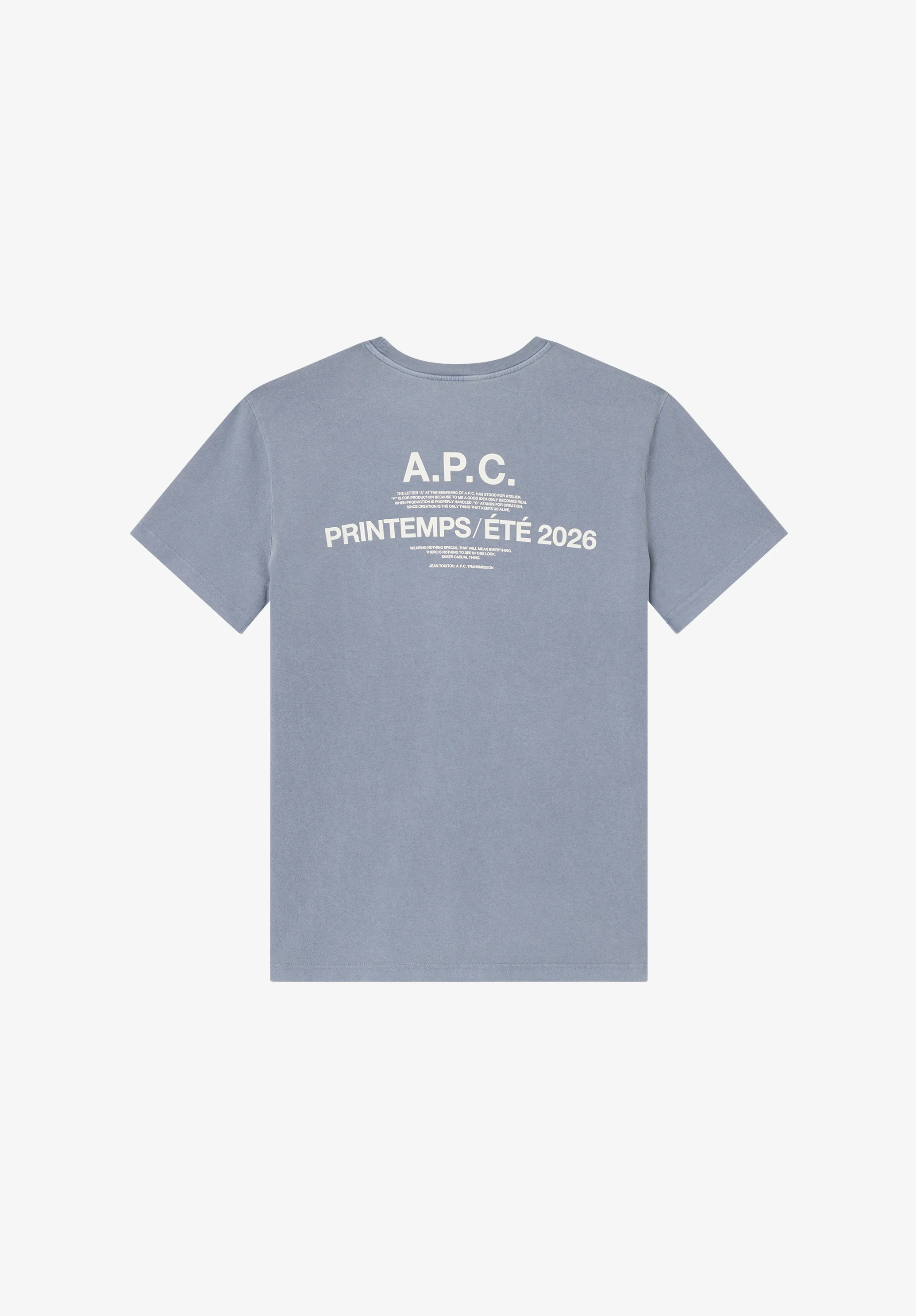 t-shirt manche courte apc printemps26 - Bleu acier