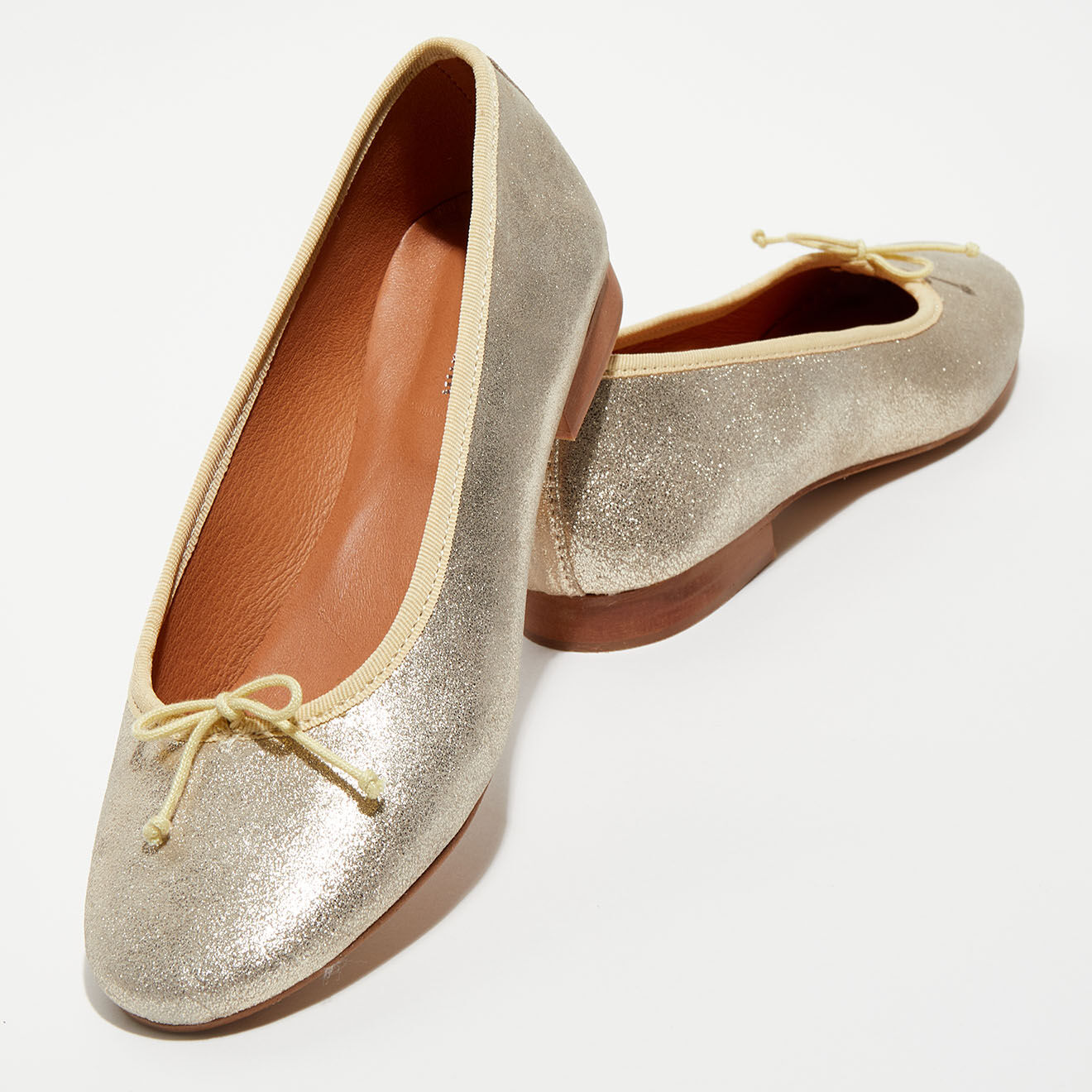 Quartier Latin Ballerines en Cuir Jeanne dorées