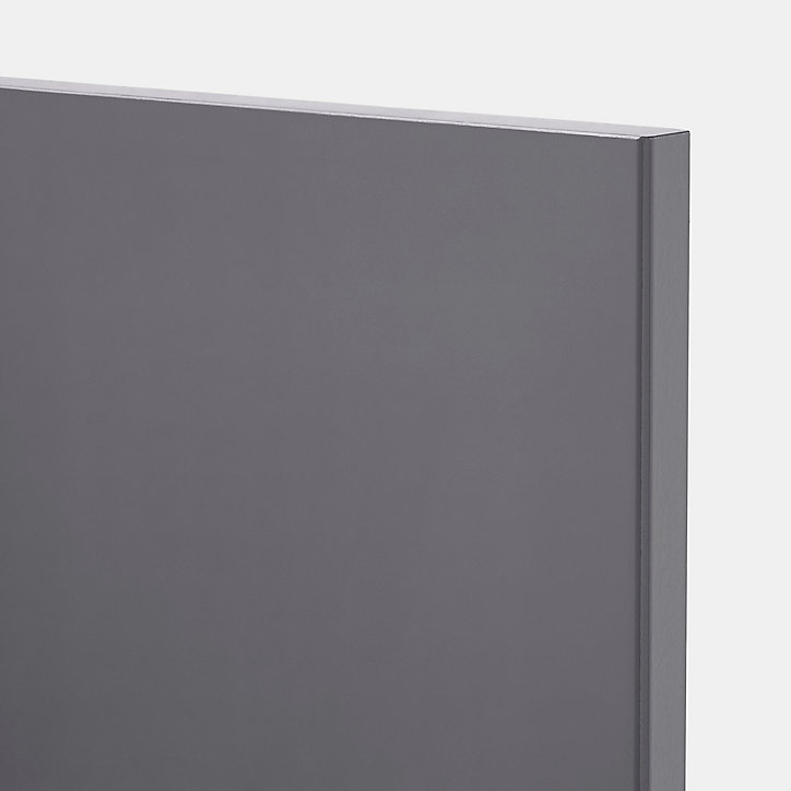 Façade de cuisine 3 tiroirs et 1 casserolier Stevia gris anthracite brillant l. 50 cm x H. 72 cm GoodHome