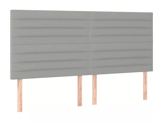 Sommier tapissier et matelas et LED Gris clair 180x200 cm Tissu