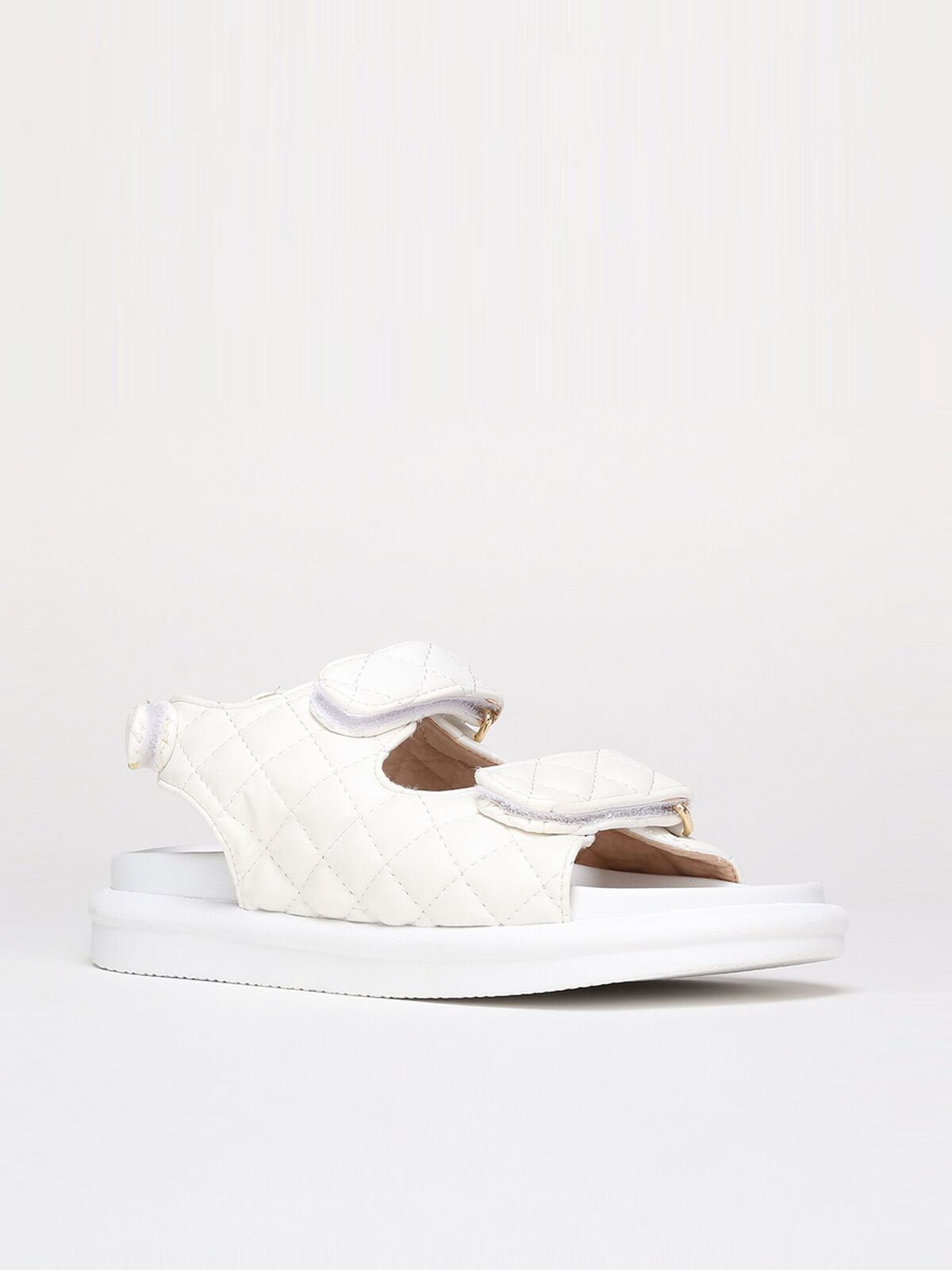 Sandales chunky matelassées- Blanc