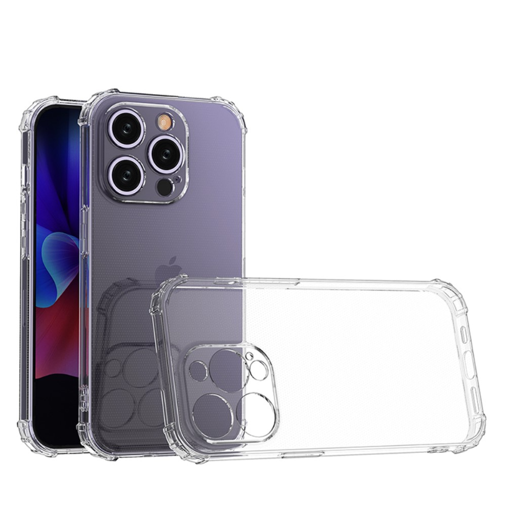 iPhone 15 Pro Gummi Hülle Air Cushion Fallschutz mit Kameraschutz - Transparent