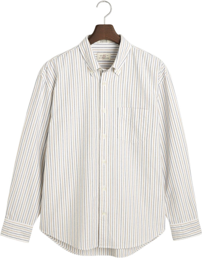Gant REL HERITAGE OXFORD STRIPE SHIRT Eggshell