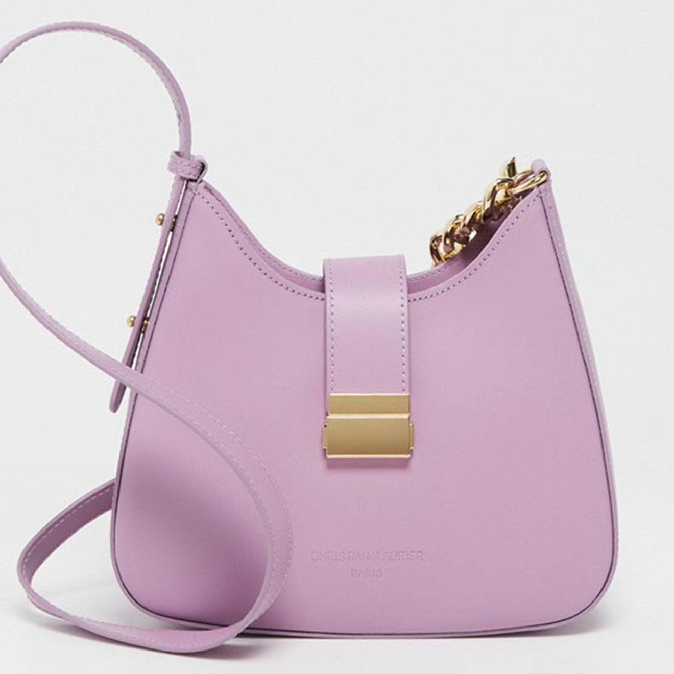 Christian Laurier Sac bandoulière en Cuir Hely lilas - 24x22x6.5 cm