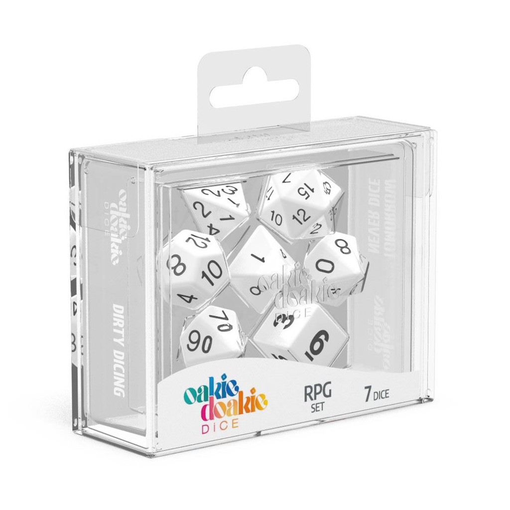 Oakie Doakie Dice dés RPG-Set Solid - Blanc (7)