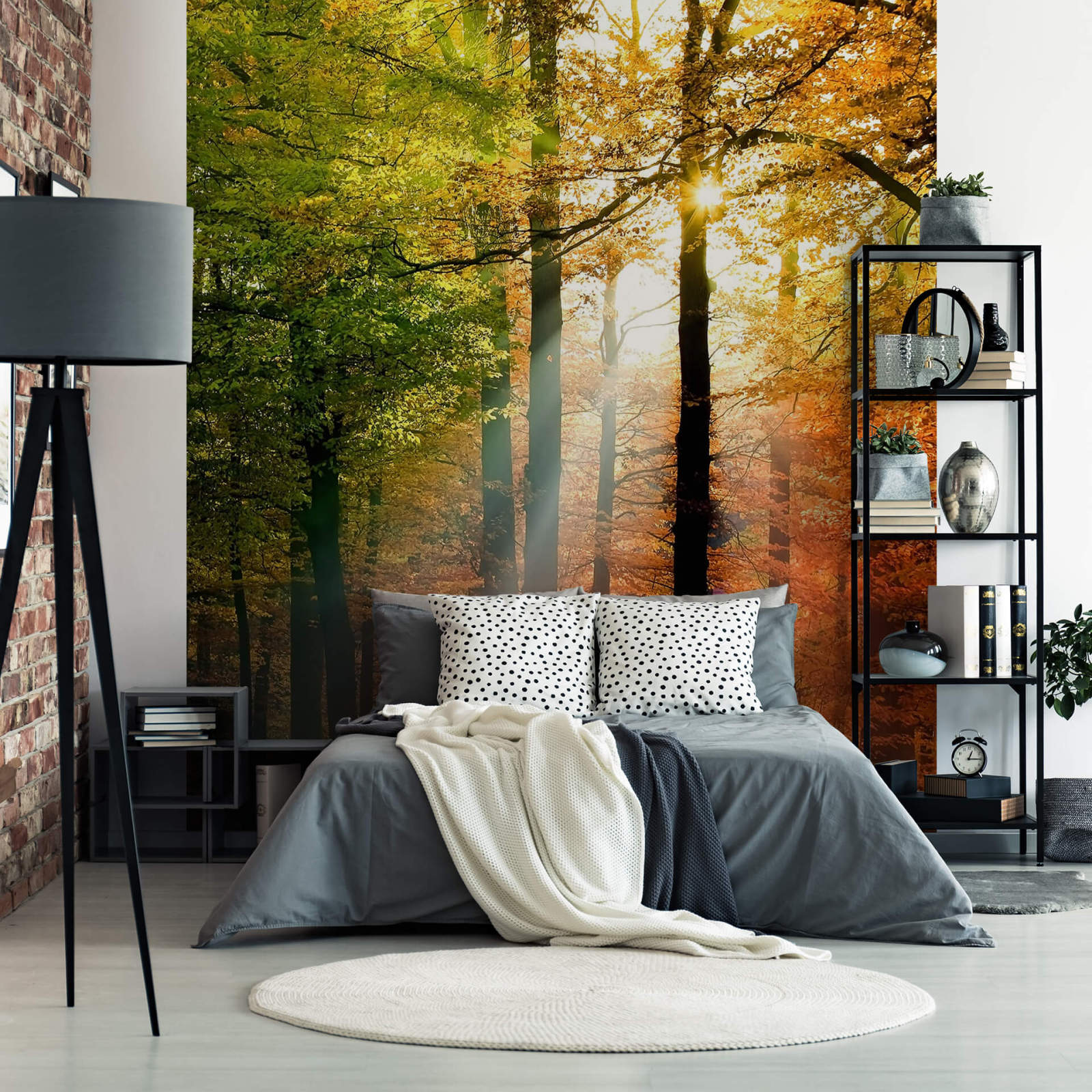 Fototapete DESIGNWALLS 2.0 - gelb-orange - Wald - 2,6 Meter