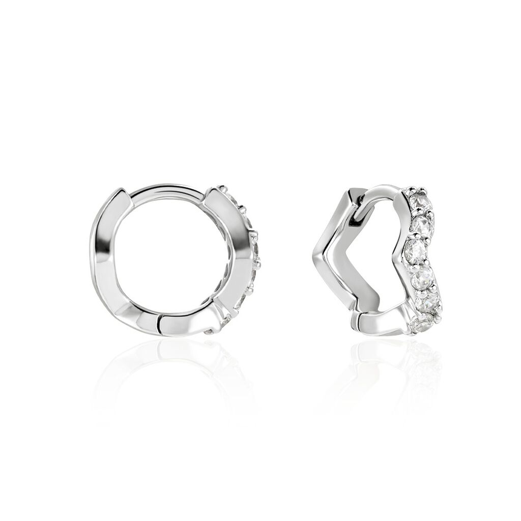 Créoles Kaylin Argent Blanc Oxyde De Zirconium