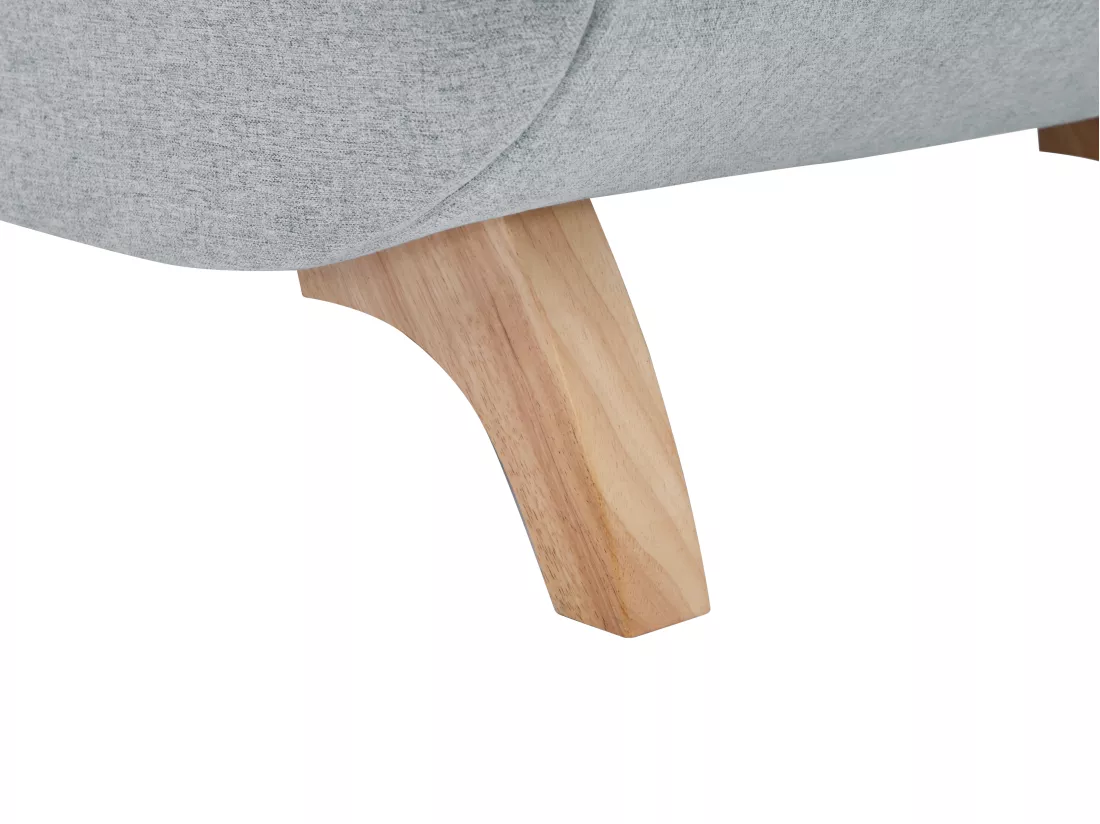 Méridienne gauche convertible en tissu gris clair avec coffre de rangement PENELOPE