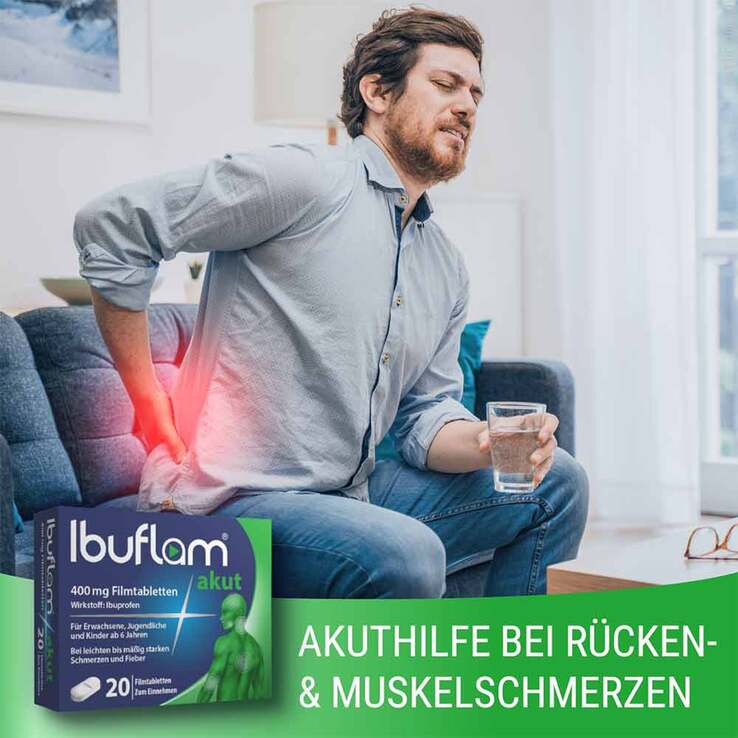 Ibuflam® akut: 400 mg Ibuprofen Schmerztabletten, 20 St