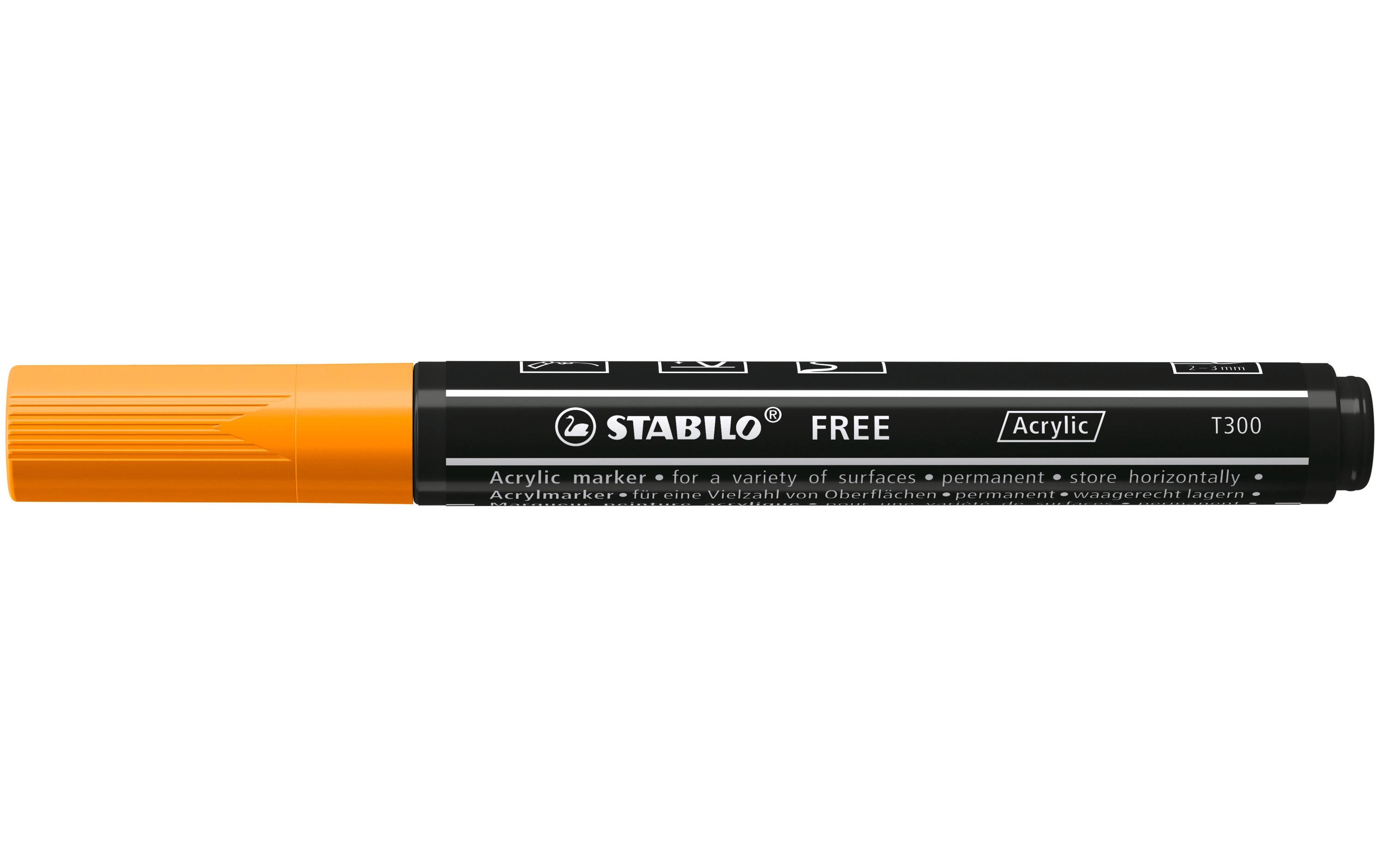 Acrylmarker Free Acrylic T300 OrangeMarker mit pigmentierter, wasserbasierter Tinte