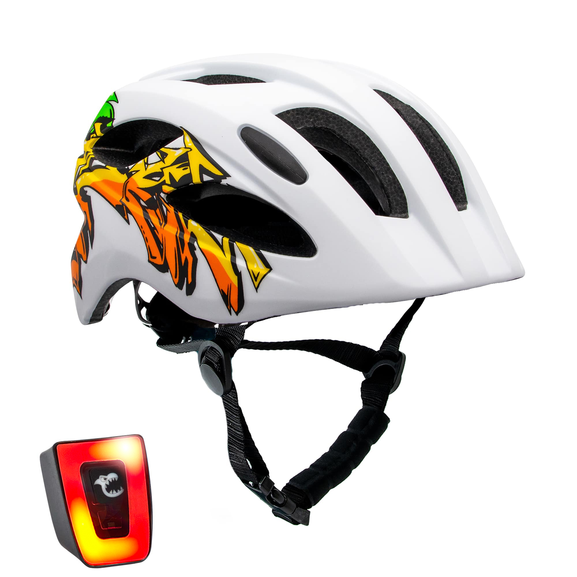 Capacete de bicicleta para crianças de 6 a 12 anos | Grafite amarelo/azul | EN1078