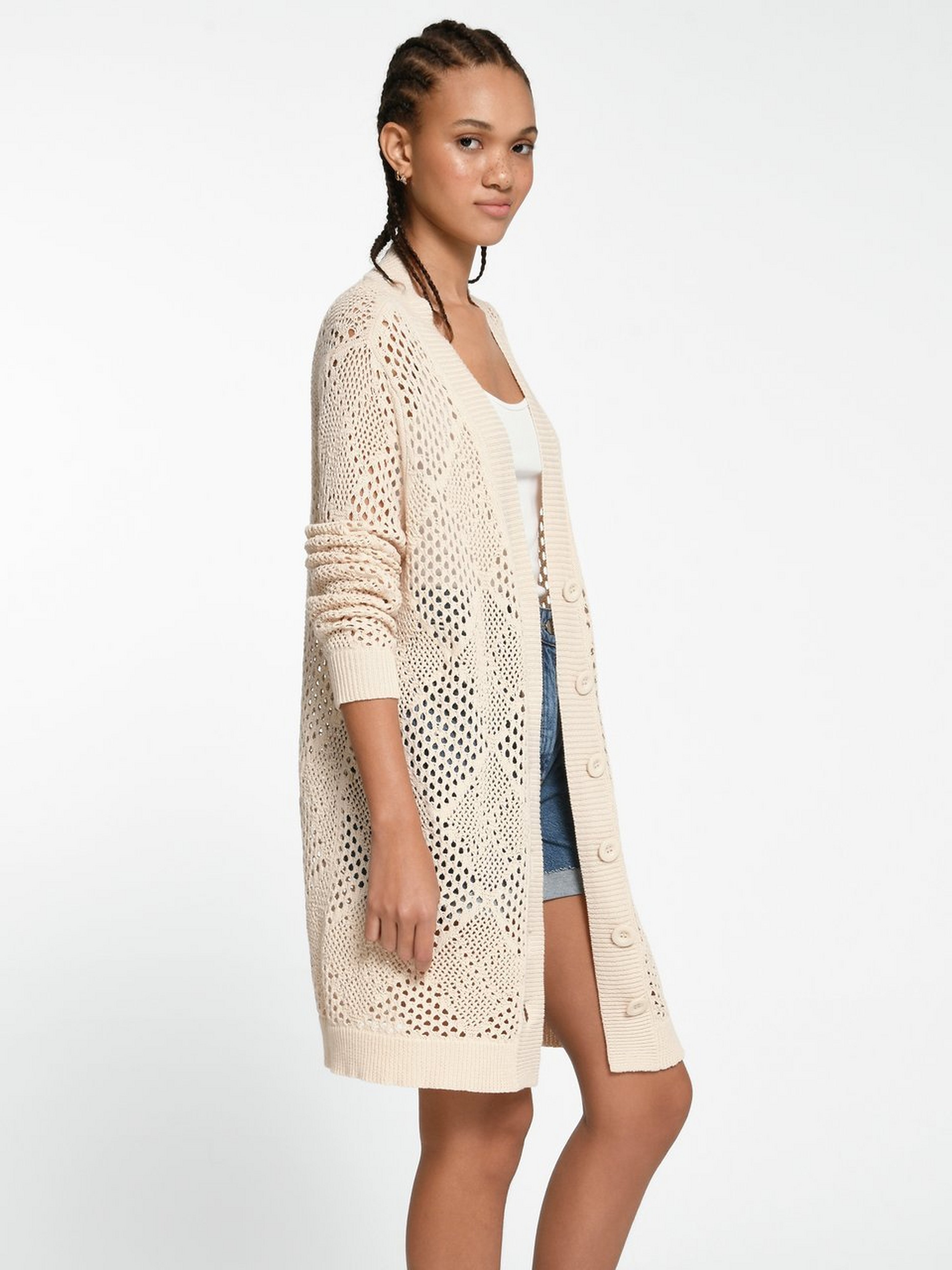 Long-Strickjacke