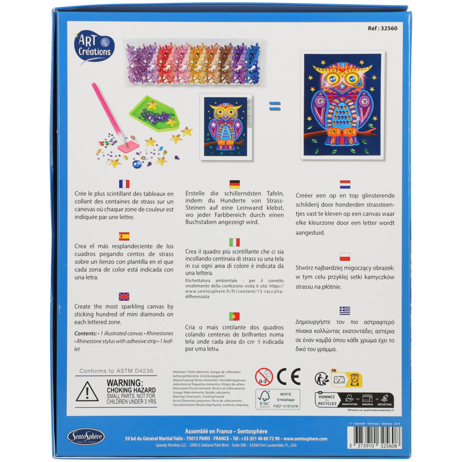 Diamond Dots Bild Eule