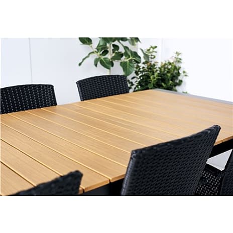 Canberra udtræksbord 100x 205/275 cm. Teak look