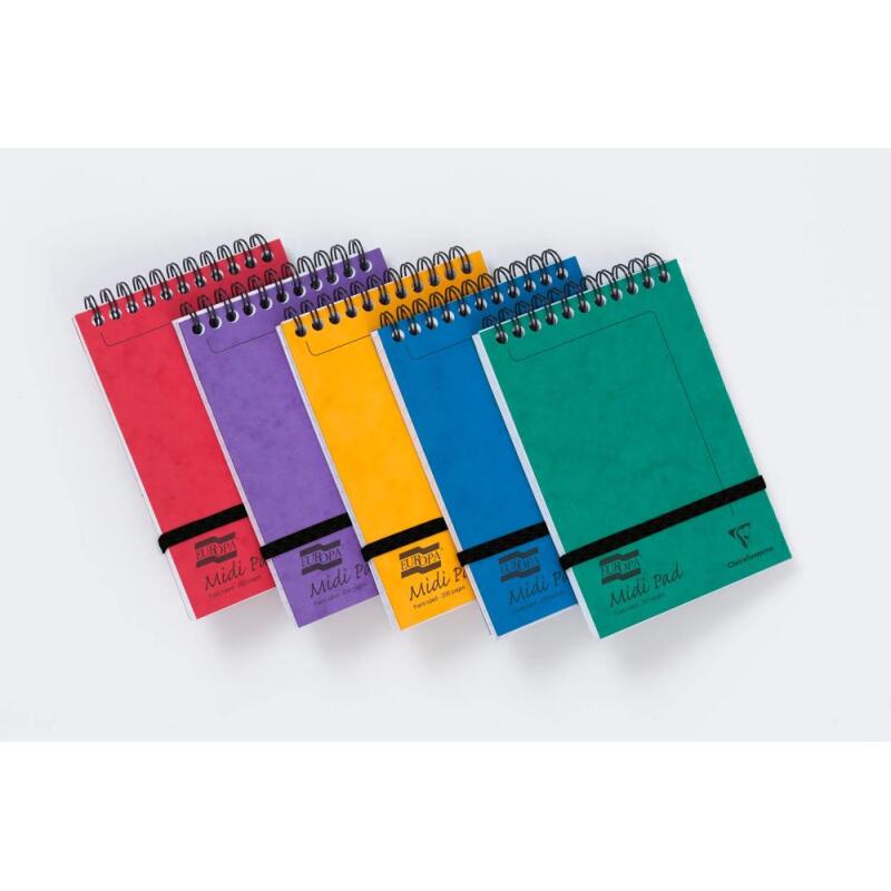 Midi Pad Europa bloc reliure intégrale en-tête 10,2x15,2cm 200 pages ligné Couleur aléatoire