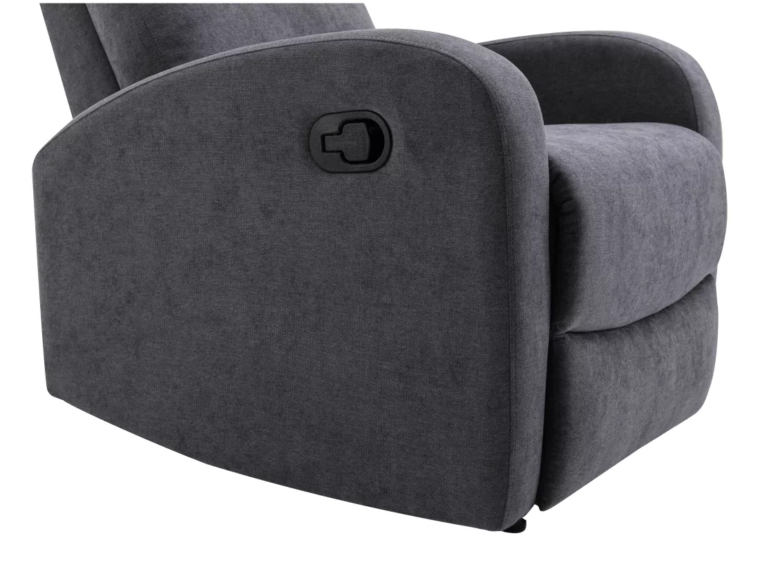 Canapé 3 places et fauteuil relax en tissu gris EVELYN