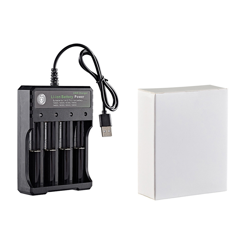 4-fach USB Batterieladegerät Akkuladegerät für Li-Ion-Akkus 10440 14500 16340 16650 14650 18350 18500 18650