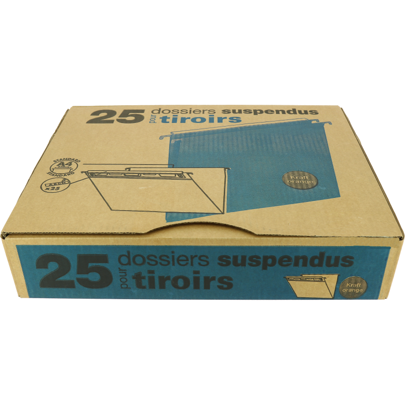 Boite de 25 Dossiers Susp Nna Defi Flex Tiroir D30 A4 Kraft Orange